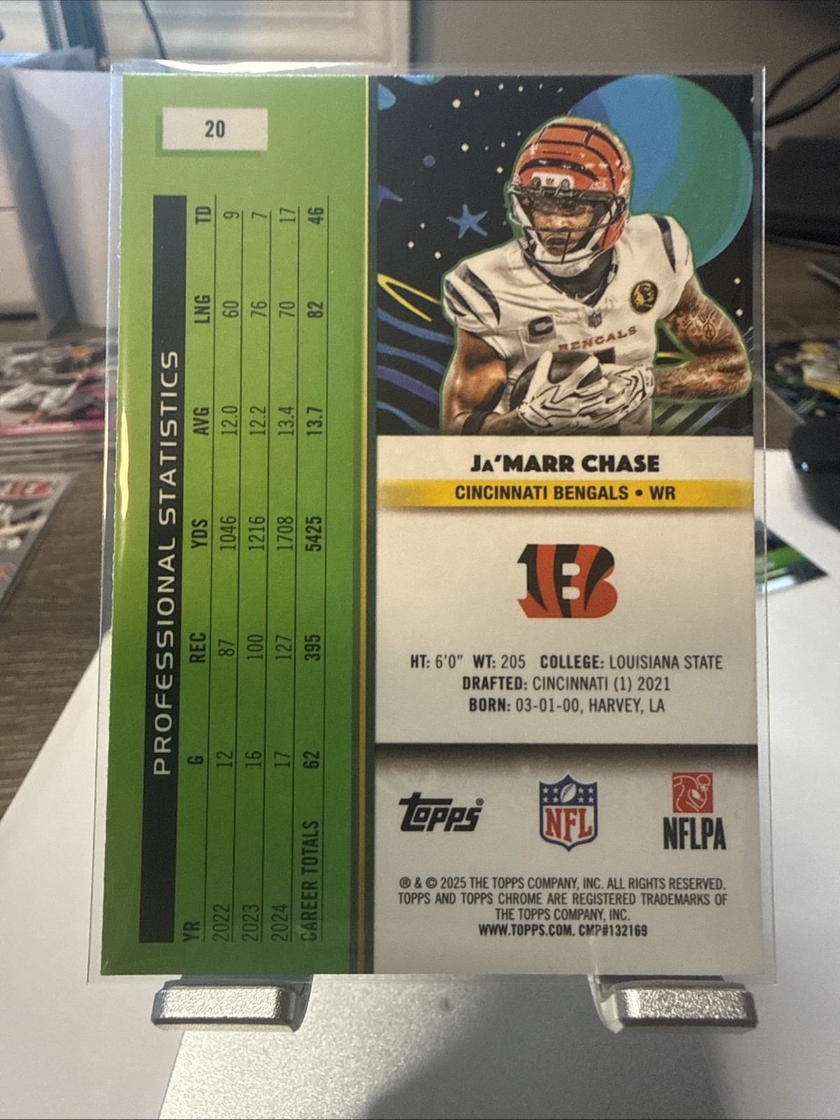 2025 Topps Chrome Cosmic Ja’Marr Chase Base 20 Cincinnati Bengals