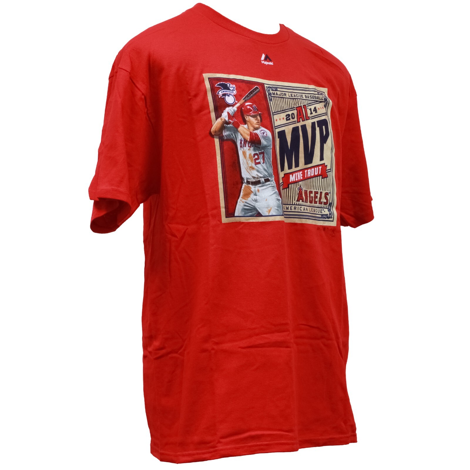 Anaheim Angels MLB Mike Trout MVP Red XL 100% Cotton T-Shirt