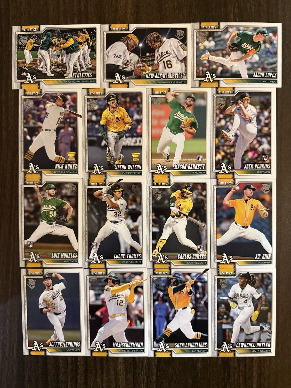 2026 Topps Series One Athletics Complete Team Set (15 Cards) Rookie RC A’s OAK