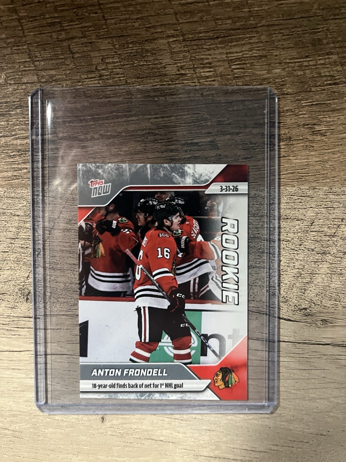 2025-26 NHL Topps NOW Sticker # 137 Anton Frondell Blackhawks Rookie PR:665