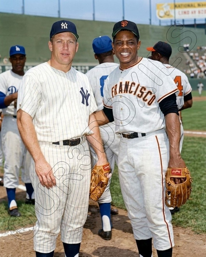 Mantle Mays Photo 8X10 – 1962 Topps Card Photo Yankees Giants FREE SHIPPING