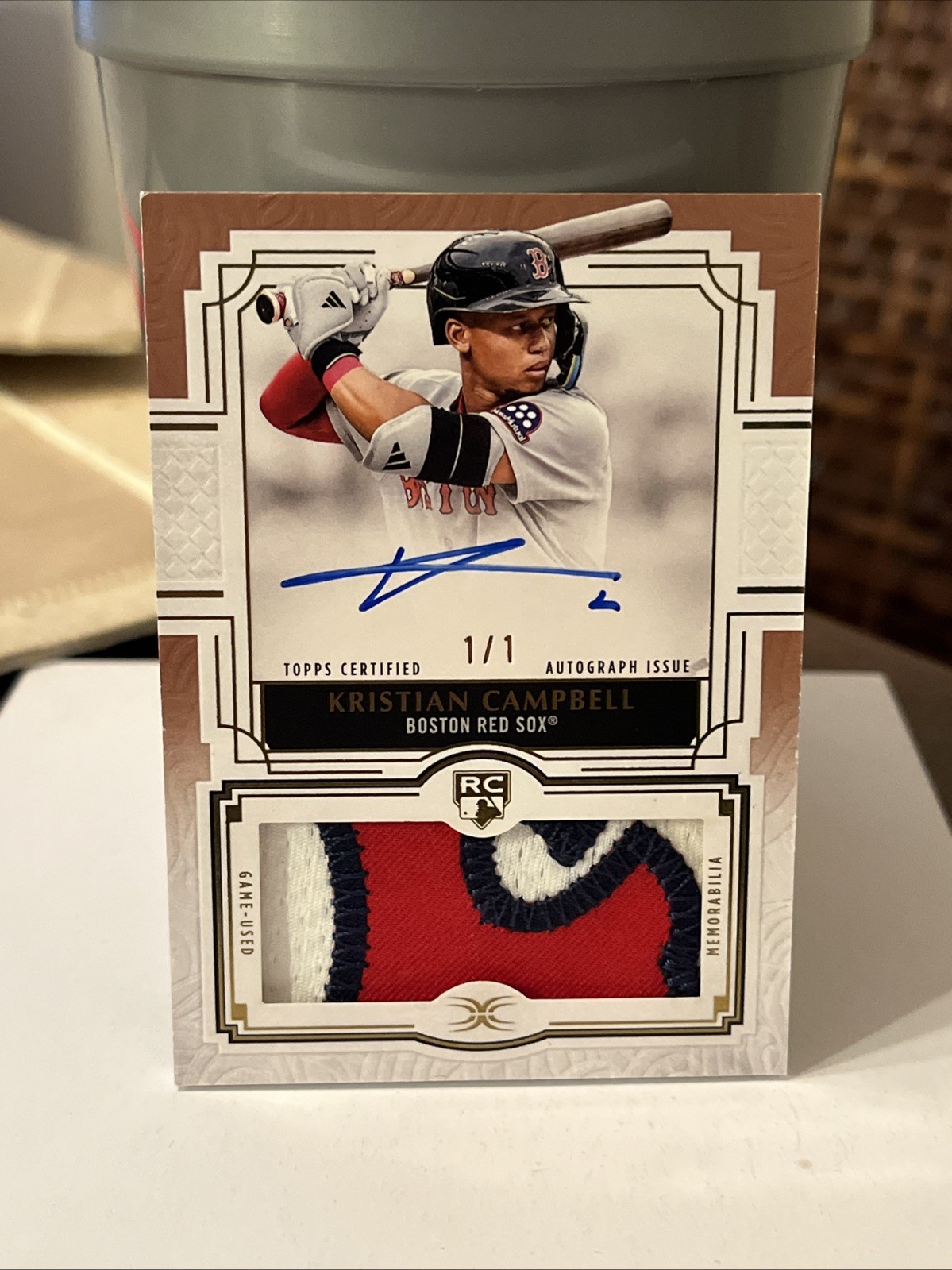 Kristian Campbell 2025 Topps Definitive Rookie Patch Auto DRPA-KC Red Sox 1/1