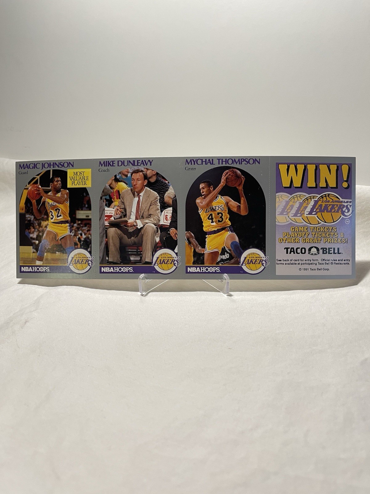 1990 NBA Hoops Lakers 3 Card Taco Bell Promo Contest Magic Johnson MVP Card 🔥