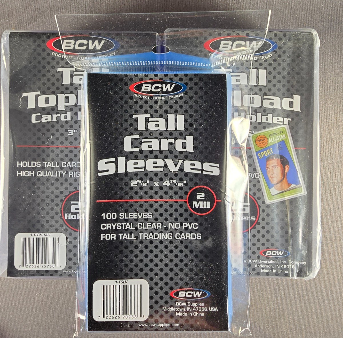 50x (2 packs) BCW 3″ x 5″ Tall Boy Topload Card Holders Toploaders + 100 Sleeves