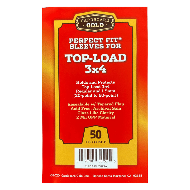Perfect Fit Sleeves for 3×4 Toploaders 20pt-60pt: 50 100 200 500 1000 2500 Case