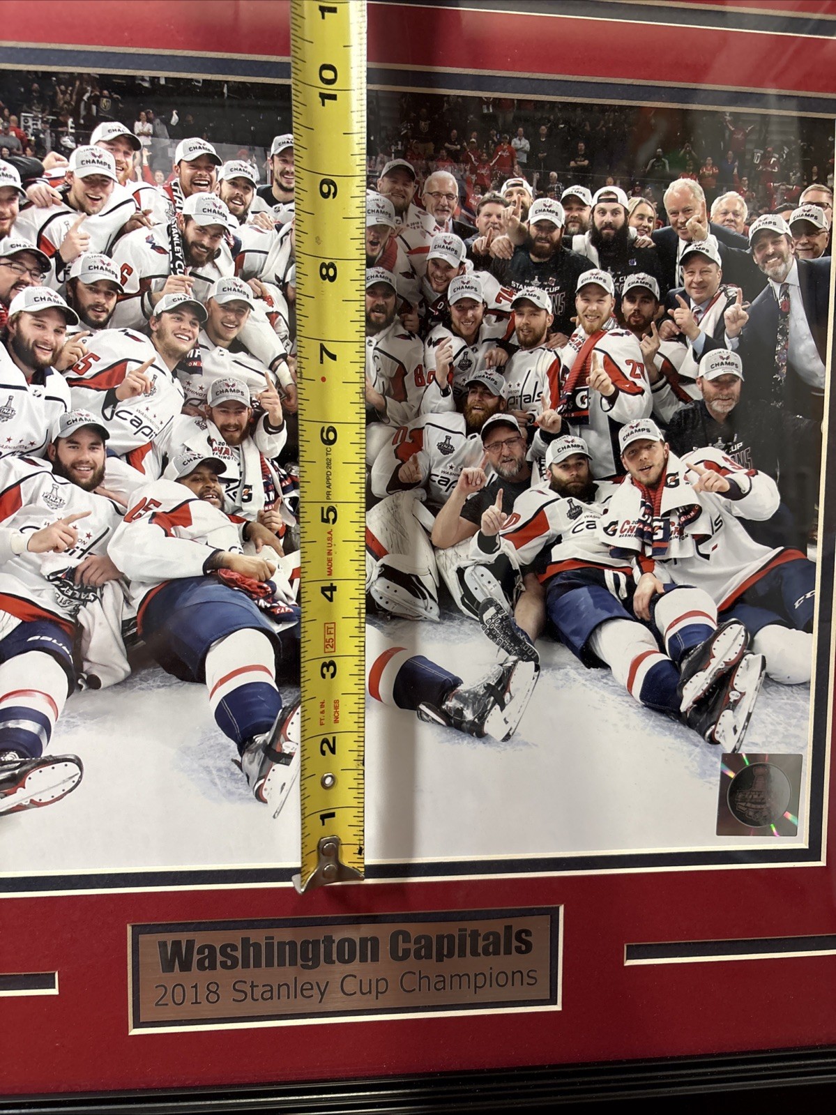 WASHINGTON CAPITALS 2018 STANLEY CUP PRO. MATTED & FRAMED NHL CHAMPIONS 17”X13”