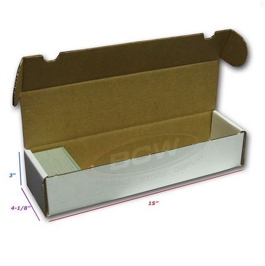 (2 Pack) 800 Count Size White Cardboard Trading Card Storage Boxes – Tab Closure