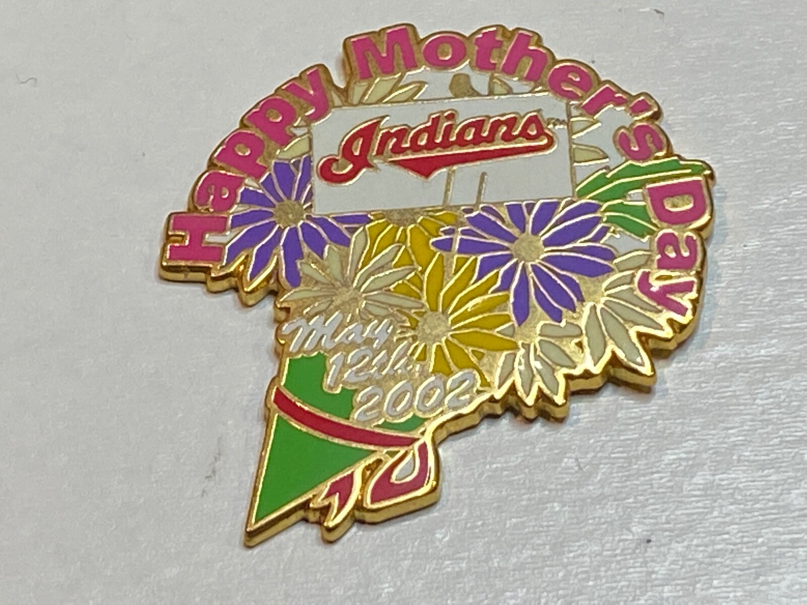 Vintage Cleveland Indians Hat Pin Happy Mothers Day May 12th 2002 Mom 5/12/02