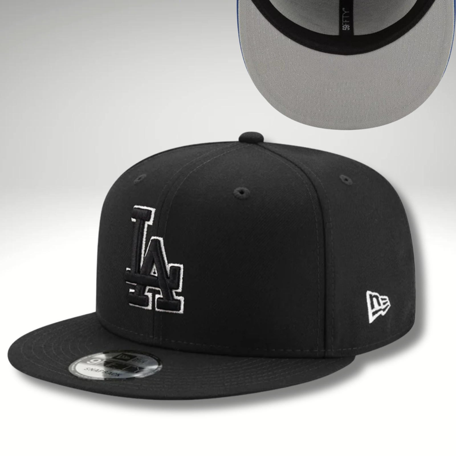New Era 9FIFTY Snapback Hat MLB LA Dodgers B/B/W Men’s Adjustable Cap