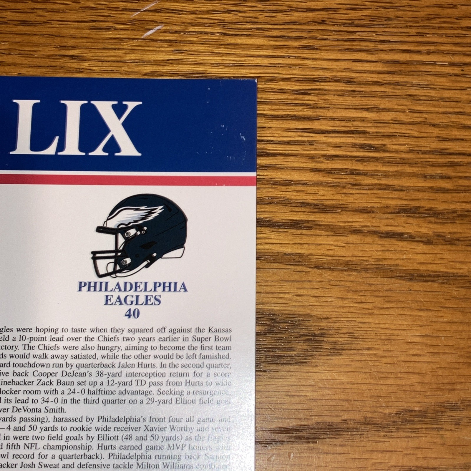 **Willabee & Ward, SUPER BOWL LIX (59) Eagles Patch/Stat Card: LOOK!!!**