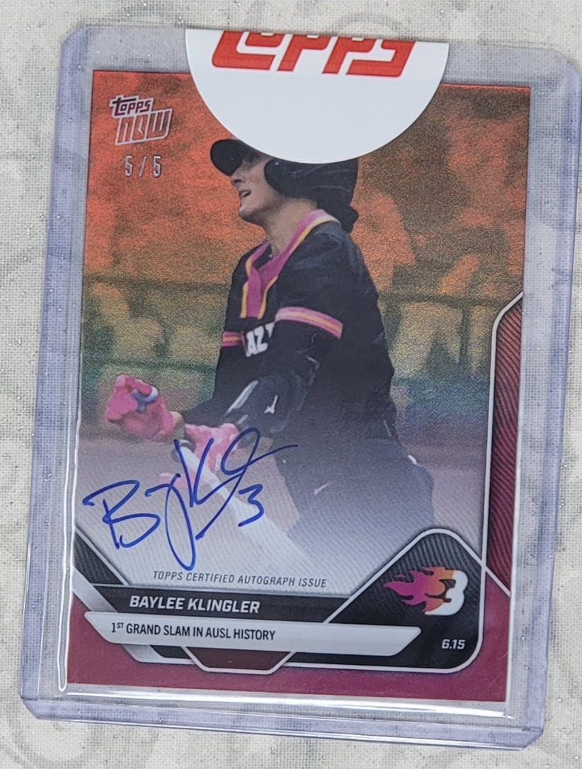 2025 Topps Now AUSL #8 Baylee Klingler Blaze – Red Auto #5 /5