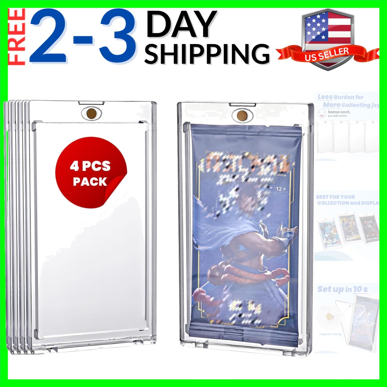 4 PCS Acrylic Booster Pack Protector-One Touch Booster Pack Magnetic Holder -…