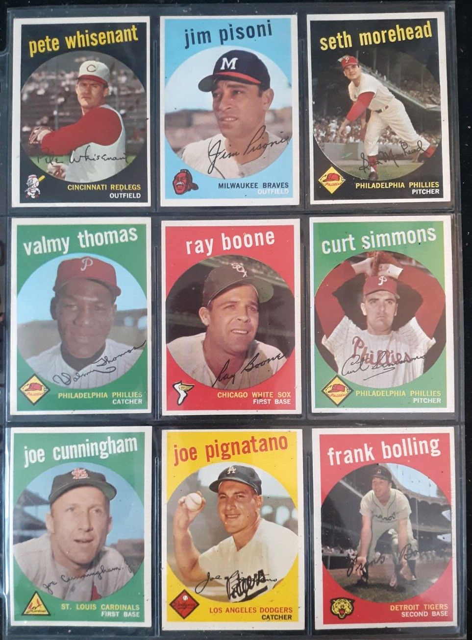 Nine Collector’a 1959 Topps Baseball Excellent To Near Mint Cards Page 8