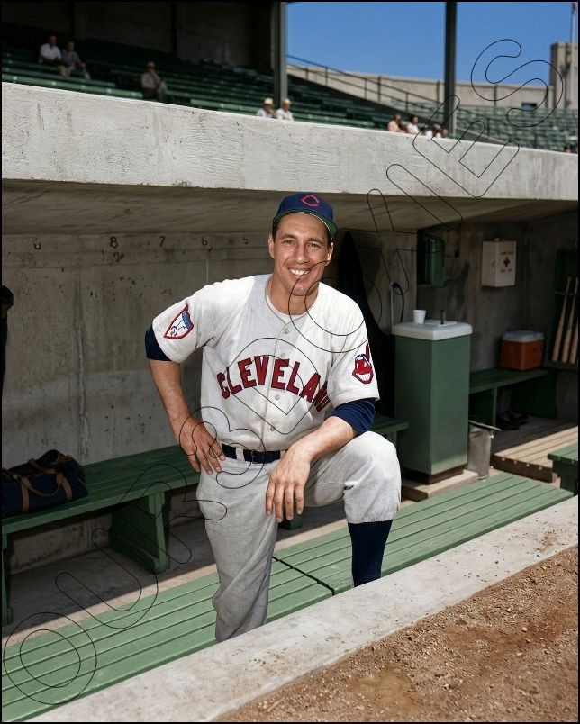 Bob Feller Photo 8X10 – 1954 Bowman Card Photo Cleveland Indians FREE SHIPPING