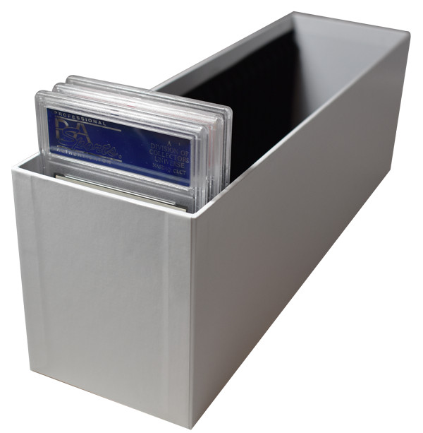 PSA Graded Card Slotted Storage Holder White Box Holds 25 Regular Slab Cards