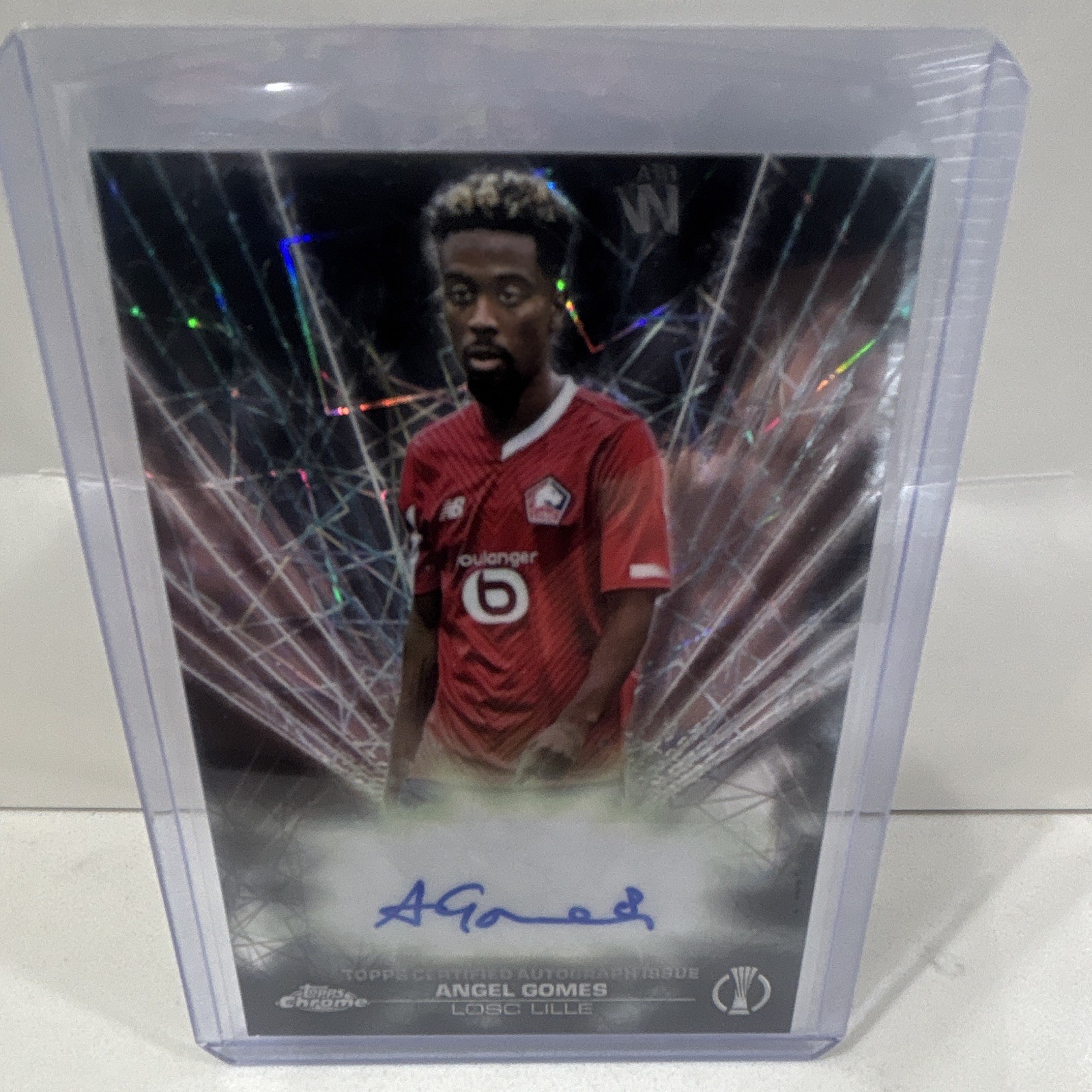 Topps Chrome UCC 2023-24 Angel Gomes LOSC Lille BLA-AG Black Lazer Auto