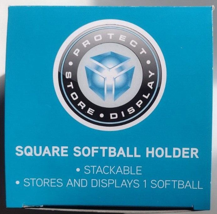 CSP Plastic Softball 2 Piece Fit Display 4 3/32″ Cube NIP Stackable