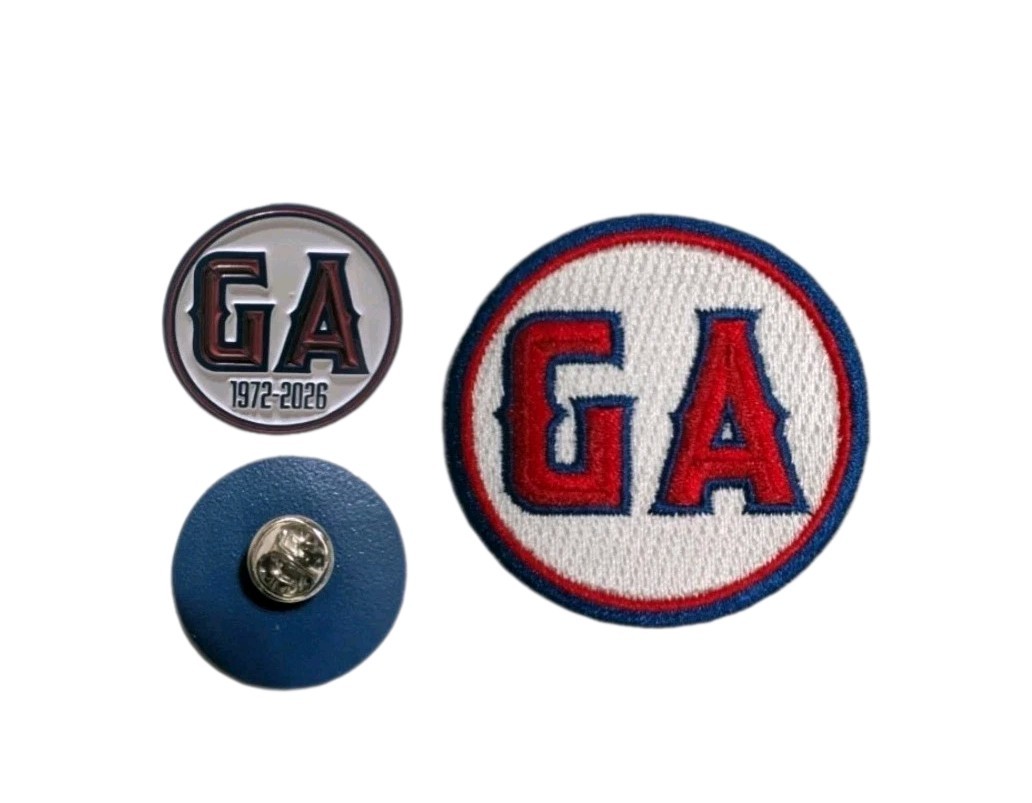 2026 Los Angeles Angels GA Garret Anderson Memorial Jersey Patch & Pin Set
