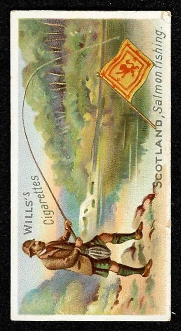 1900 SCOTLAND, SALMON FISHING Wills Sports Of All Nations 3 CASTLES #7