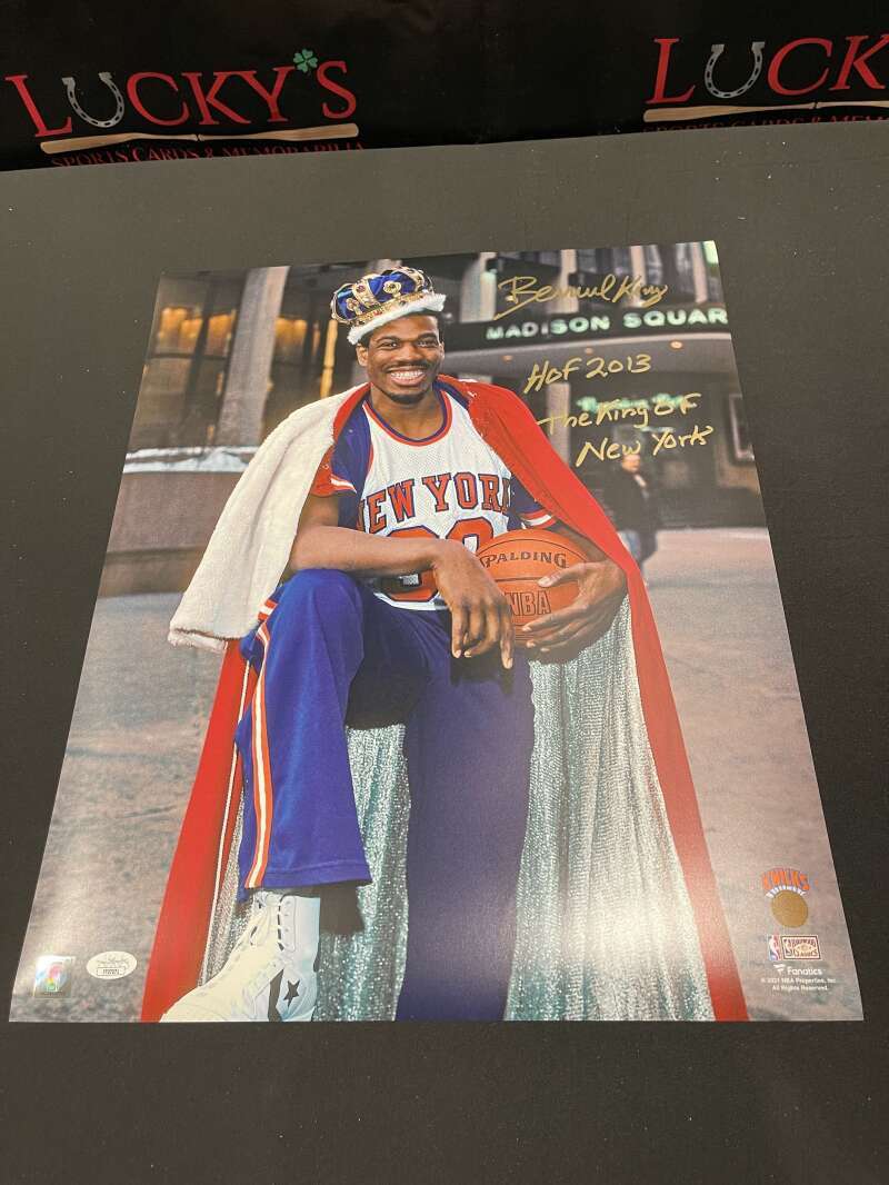 Bernard King Signed 16×20 Photo Fanatics JSA COA w/ HOF 2013 + The King of NY