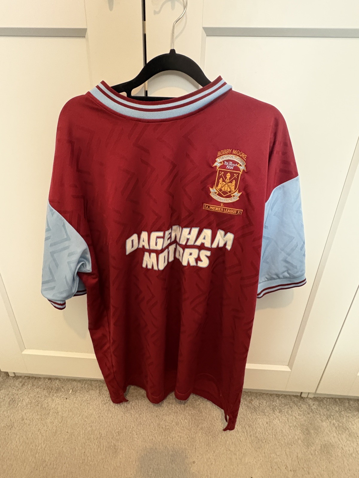West Ham United Bobby Moore Testimonial Shirt Men’s XL Retro Score Draw 6