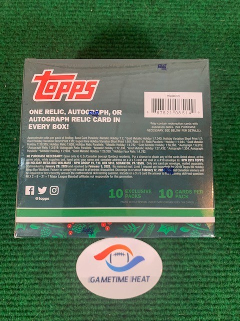 2019 Topps Holiday Mega Box Sealed Baseball Cards Auto Relic