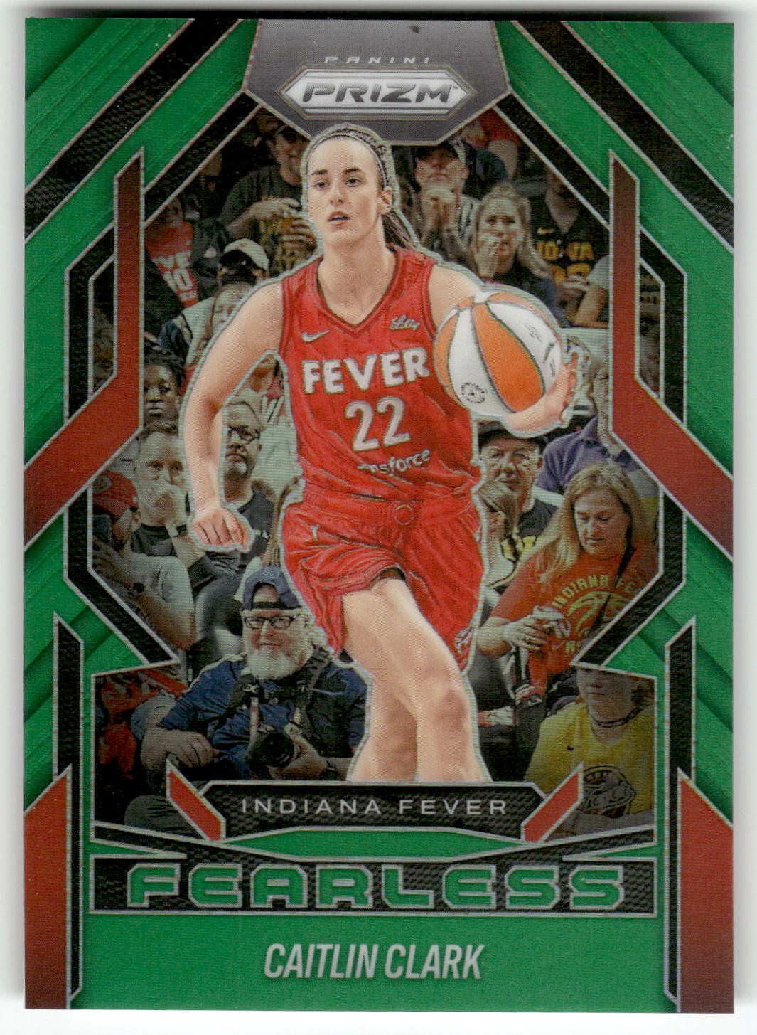 2025 Panini Prizm WNBA #7 Caitlin Clark Fearless Green Prizms