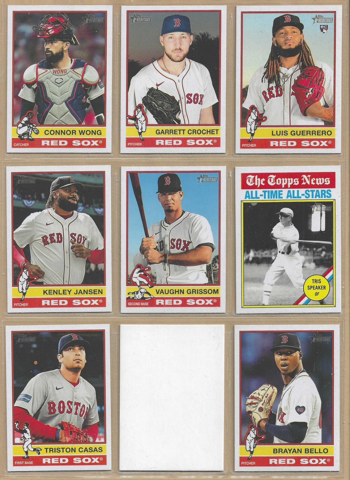 2025 Topps Heritage BOSTON RED SOX Base Team Set of (17) Crochet Speaker Abreu +