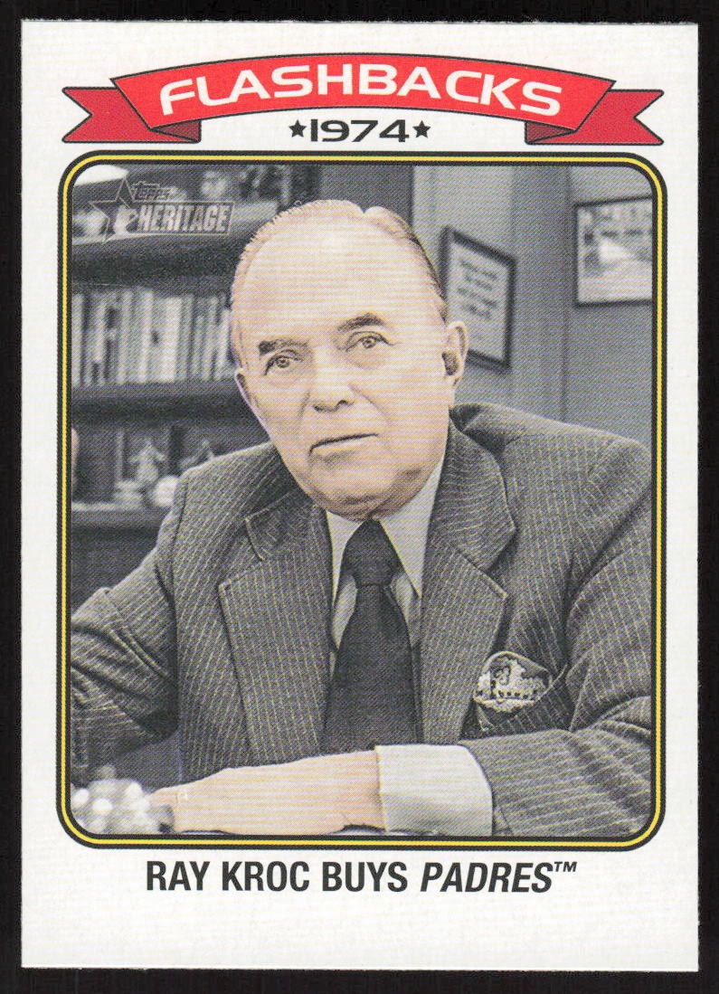 2023 Topps Heritage News Flashbacks Ray Kroc Buys Padres #NF-4 Padres