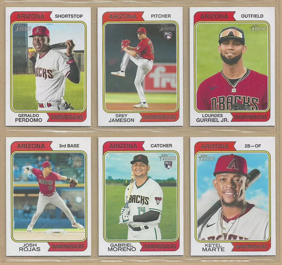 2023 Topps Heritage ARIZONA DIAMONDBACKS Base Team Set of (15) Carroll RC Gallen