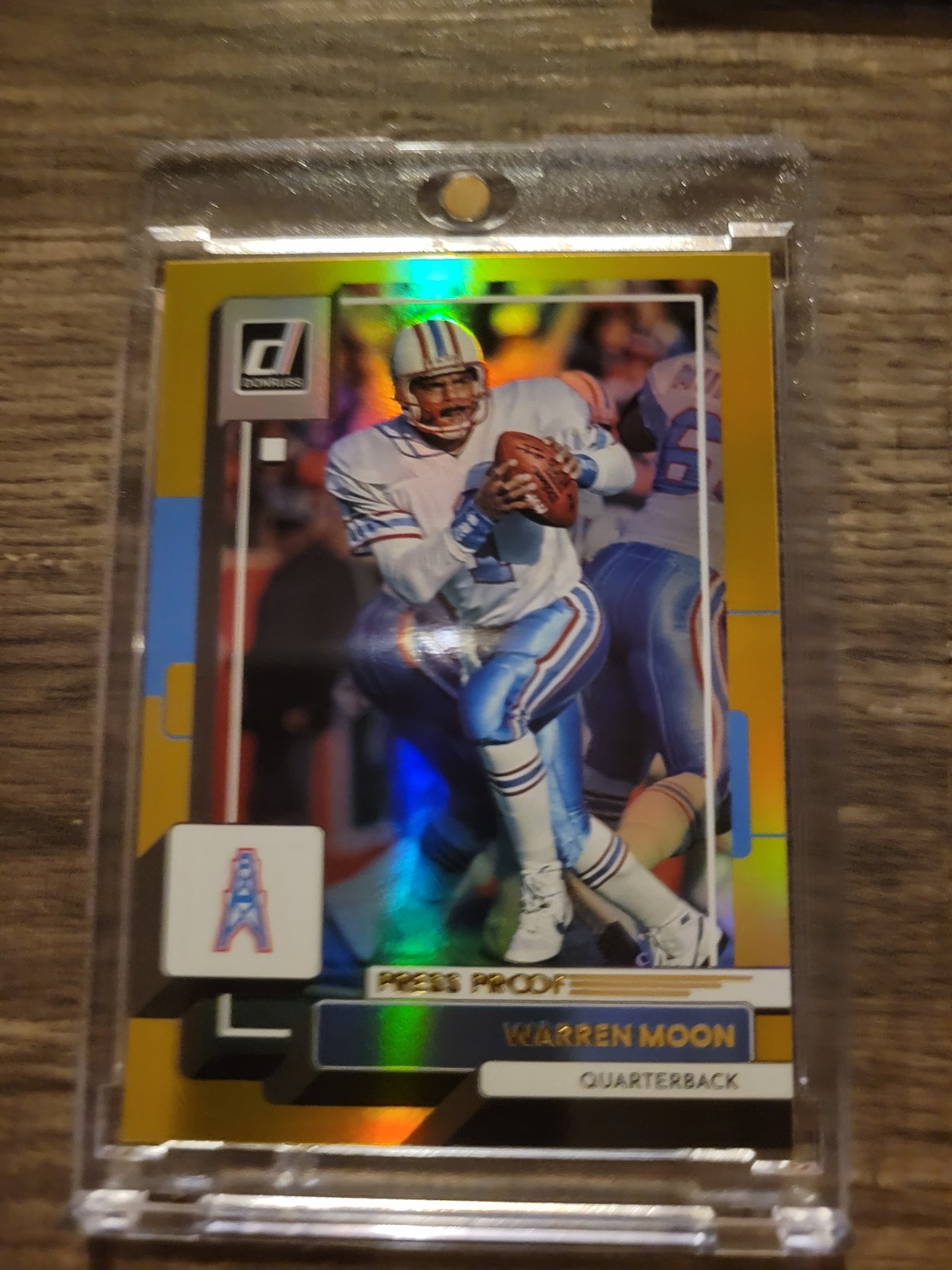Warren Moon 🏈 RARE GOLD HOLO REFRACTOR INVESTMENT Card Panini Non Auto OILERS