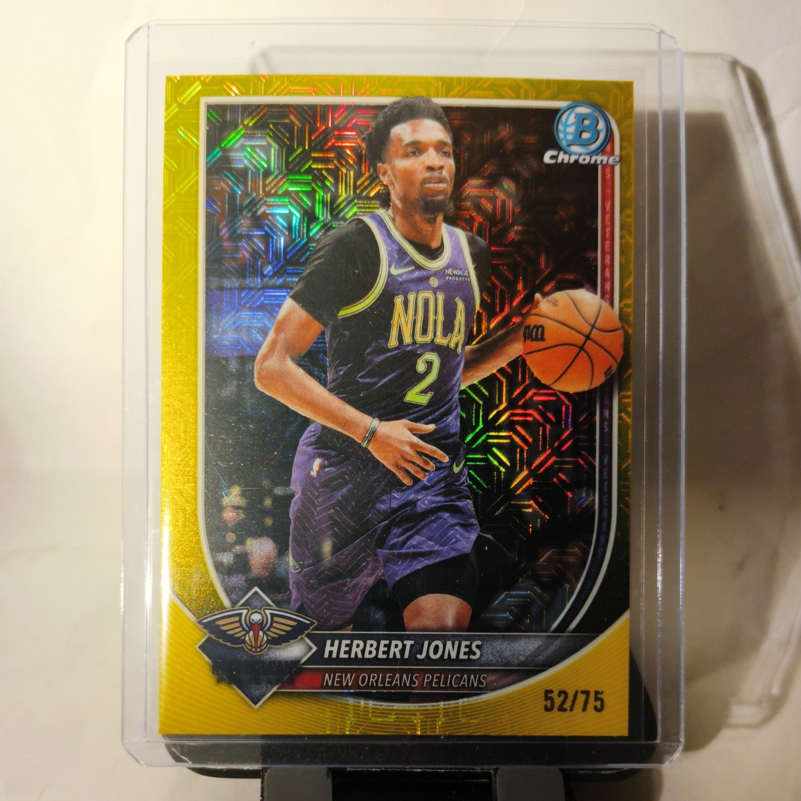 Herbert Jones 2025-26 Bowman Chrome Yellow Mojo 1/75 Pelicans #BCV-140 WC212