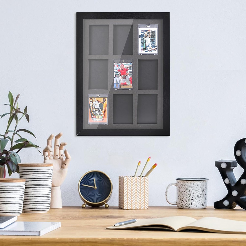 US Wall Mount Trading Card Display Frame 35pt UV Protection Magnetic Card Holder