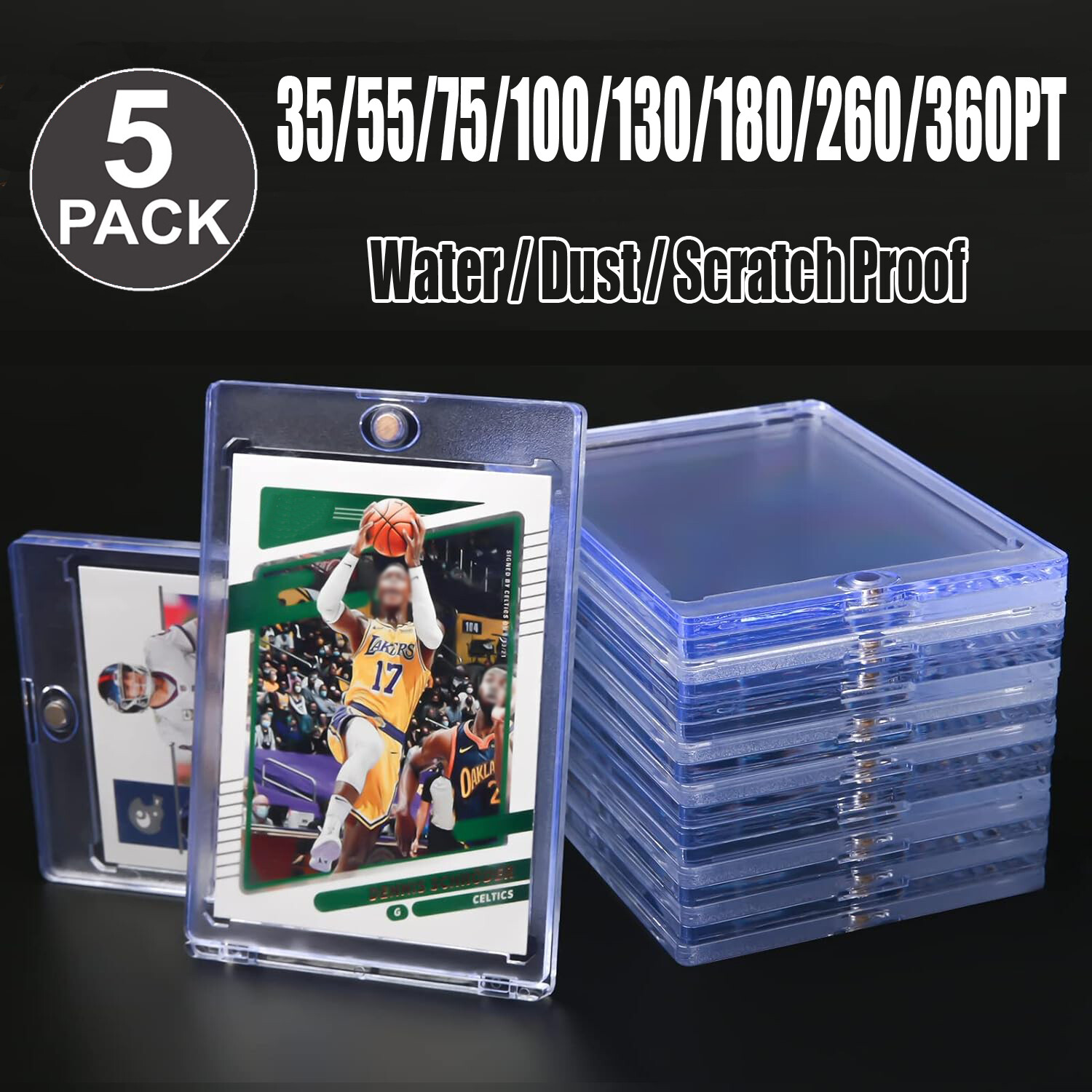 5Pcs Magnetic Card Holders One-Touch Case UV Protection For All Pt Trading Sport
