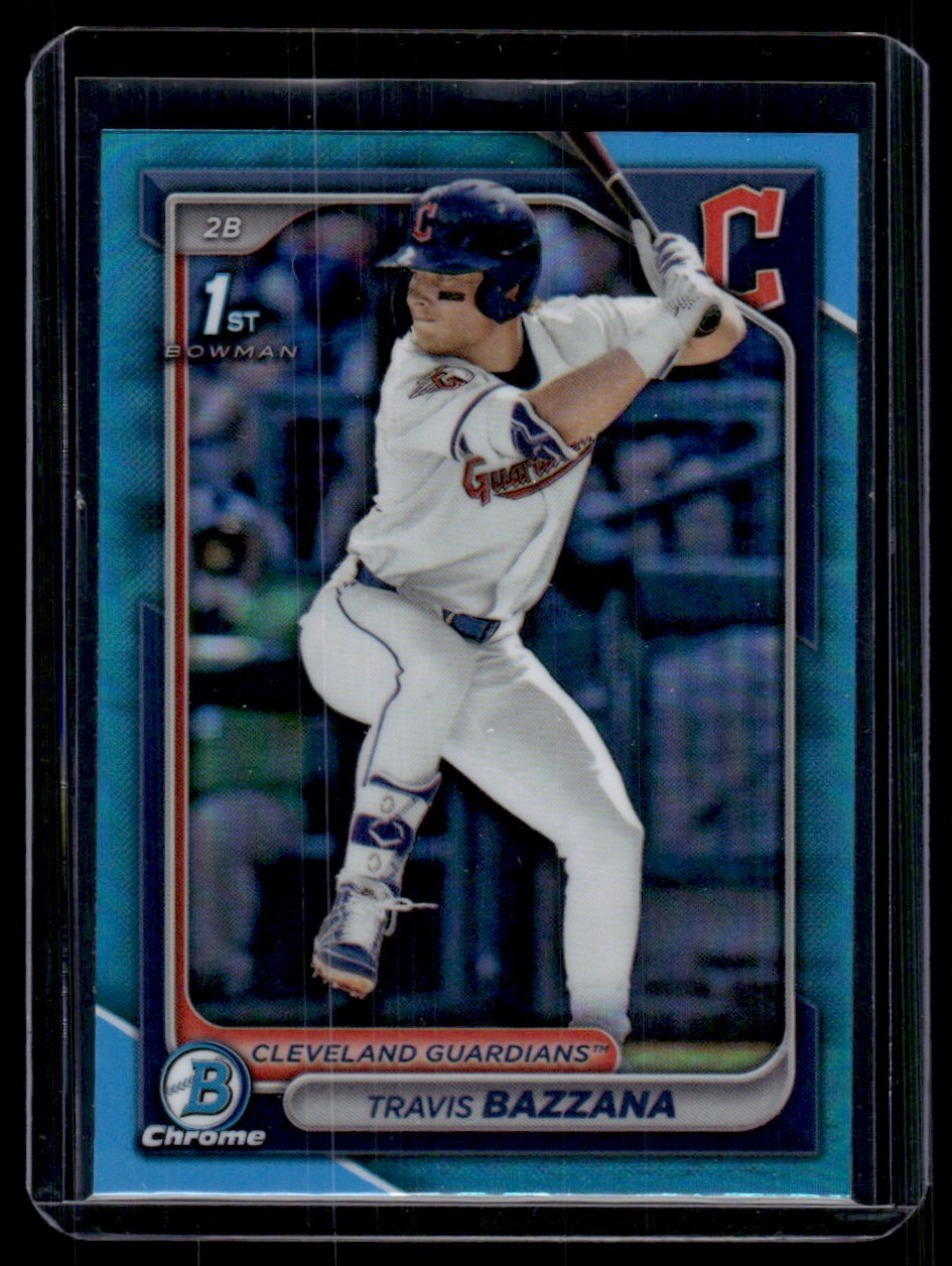 TRAVIS BAZZANA 2024 BOWMAN DRAFT CHROME SKY BLUE REFRACTOR #BDC-1 RC