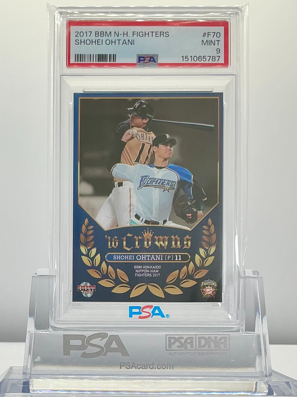 SHOHEI OHTANI 2017BBM N-H.FIGHTERS THE TWO-SWORD PLAYER #F70 PSA9!MINT!(RC)