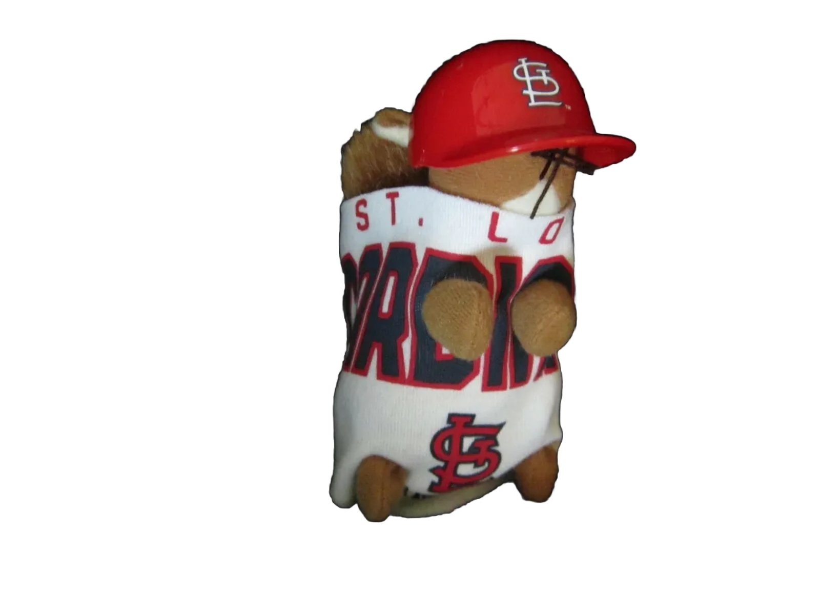 St Louis Cardinals RALLY SQUIRREL Plush Jersey wearing White Shirt with Helmet
