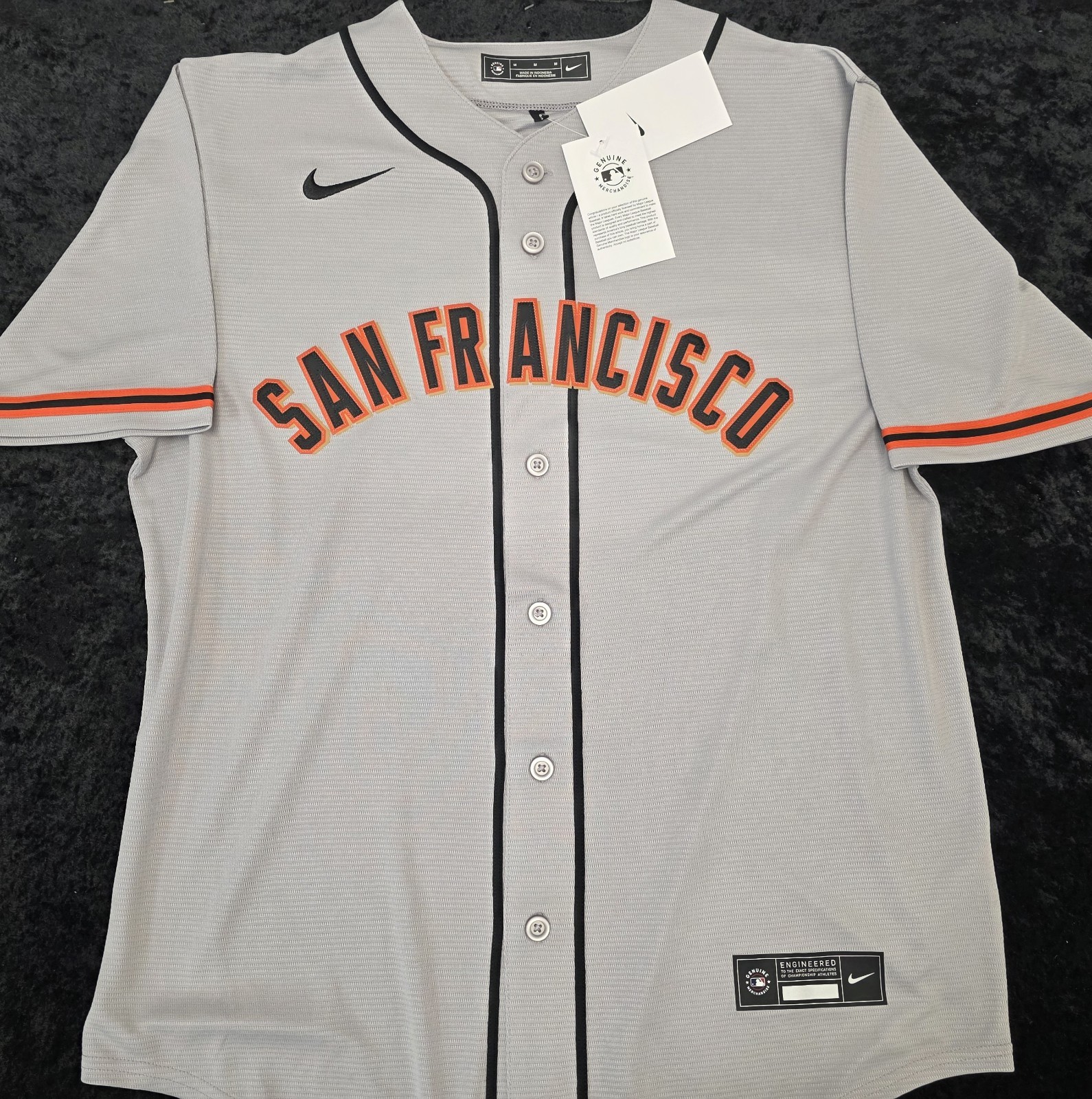 Mens SAN FRANCISCO GIANTS Sewn 100% REAL Baseball Jersey NWT GRAY $115
