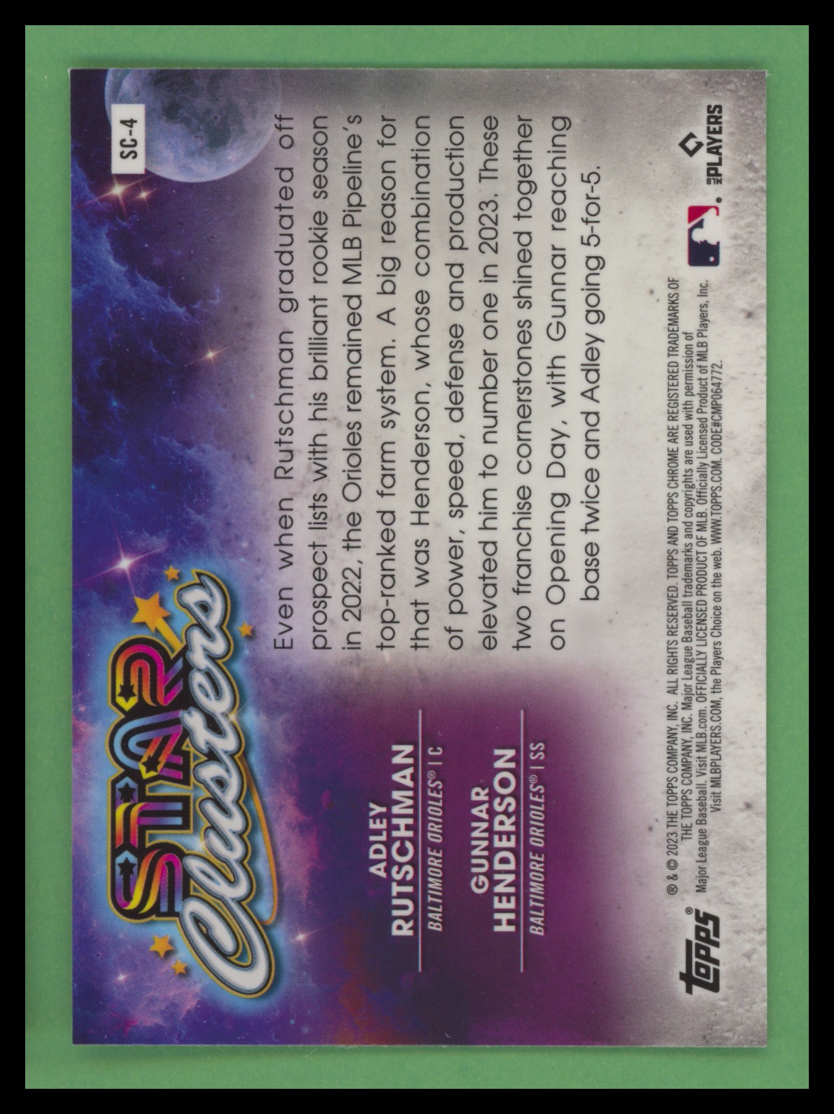 2023 Topps Chrome Cosmic Star Clusters #SC-4 Adley Rutschman Gunnar Henderson