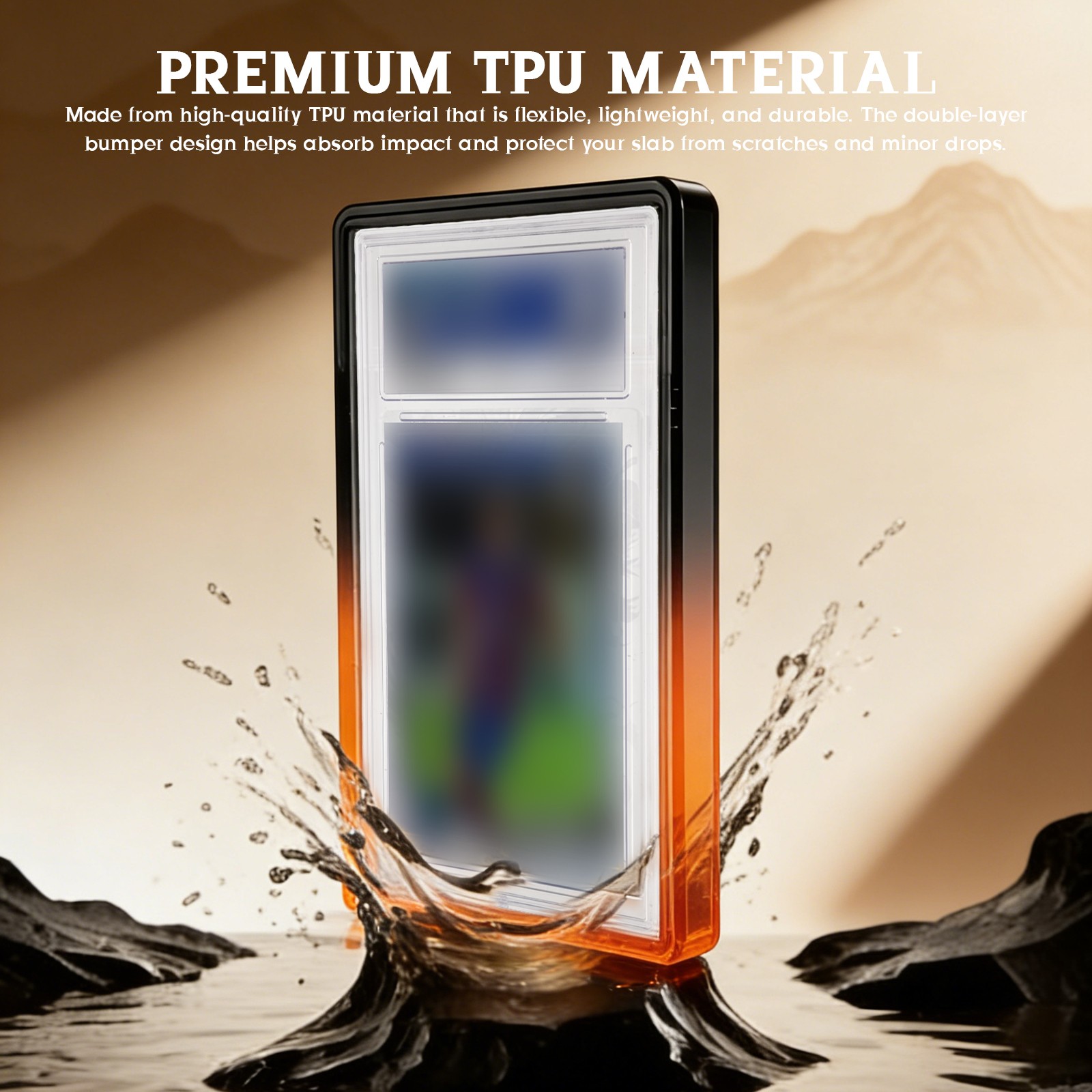 Graded Card Slab Bumper Guard Protector TPU Case w/ Clear Back for ACE Trading