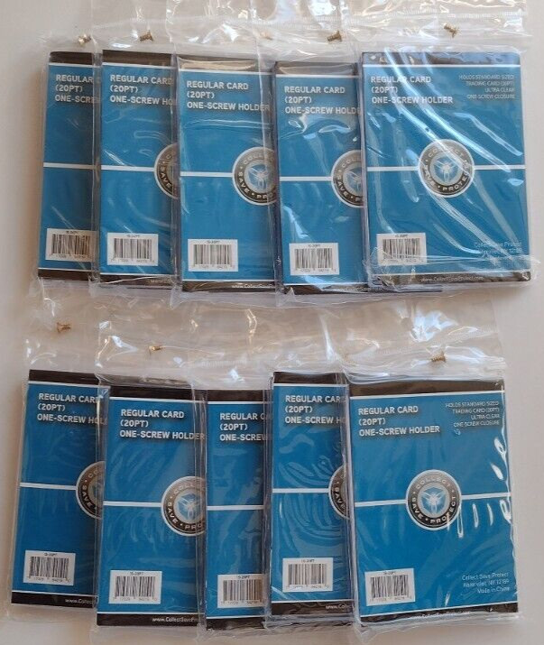 (10) CSP 20Pt 1 Screw Screwdown Card Holders Protectors New NIP Recessed Corners