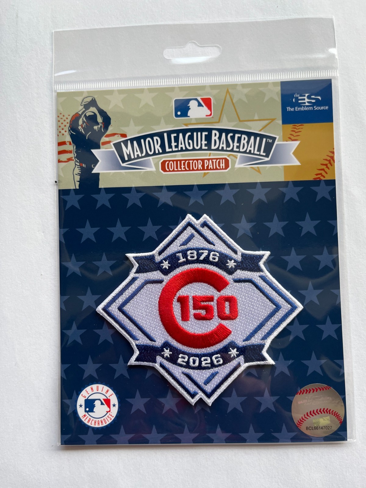 CHICAGO CUBS 150TH ANNIVERSARY PATCH 2026 MLB PLAYER JERSEY STYLE 4″ NEW!