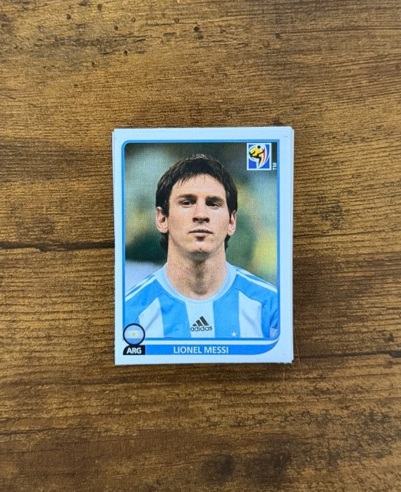 2010 Panini World Cup South Africa Lionel Messi Rookie Sticker Argentina MINT