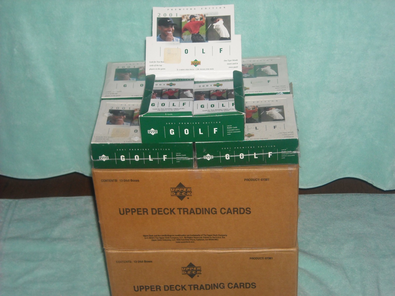 2001 UPPER DECK GOLF FACTORY SEALED GREEN HOBBY PACKS TIGER’S RC YR**2 PACKS**!