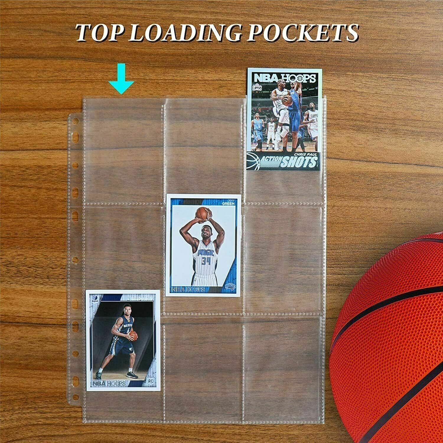 Trading Card Album Binder Protector Pages Sleeves 18 Pocket X 30 Sheets Baseball