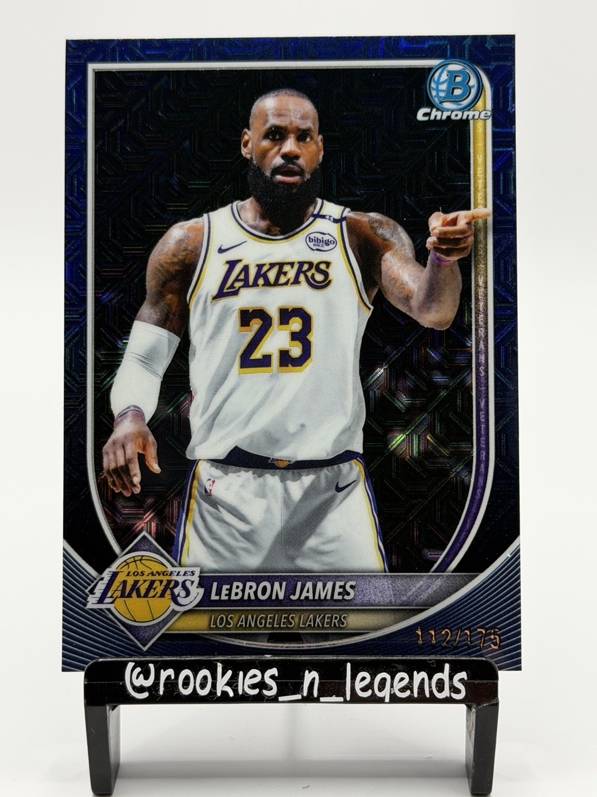 LeBRON JAMES 2025-26 Bowman Chrome 🔥NAVY MOJO REFRACTOR /175🔥 #BCV-121 Lakers