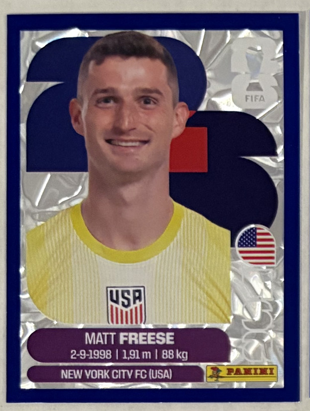 2026 Panini World Cup Sticker Rare Blue Crumple Foil United States