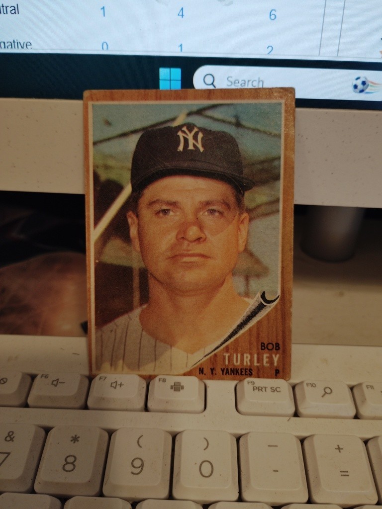 1962 Topps BOB TURLEY New York Yankees #589 VG/EX Condition