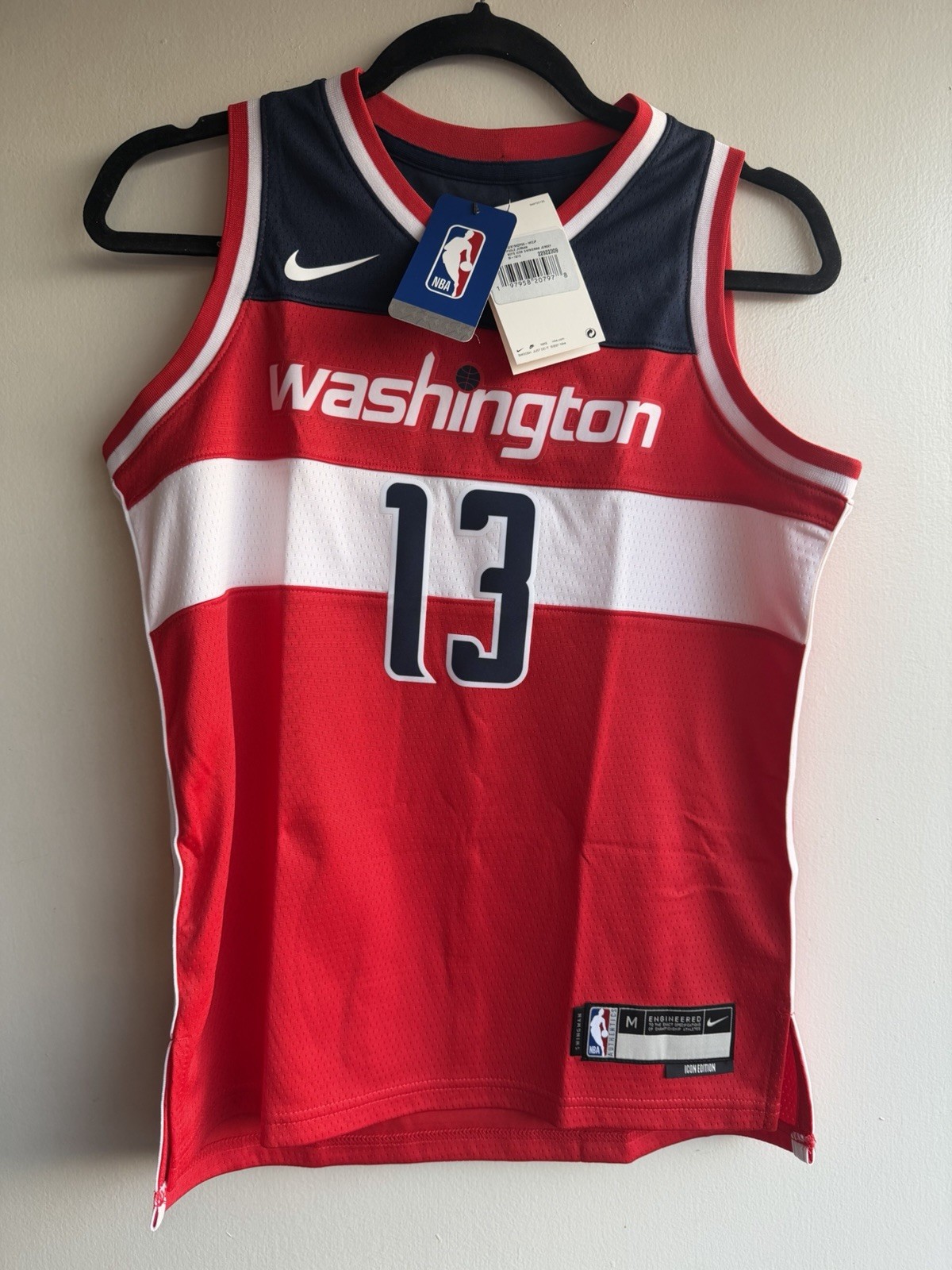 Nike Washington Wizards NBA Jordan Poole #13 Icon Boys Jersey M Red/Navy/White