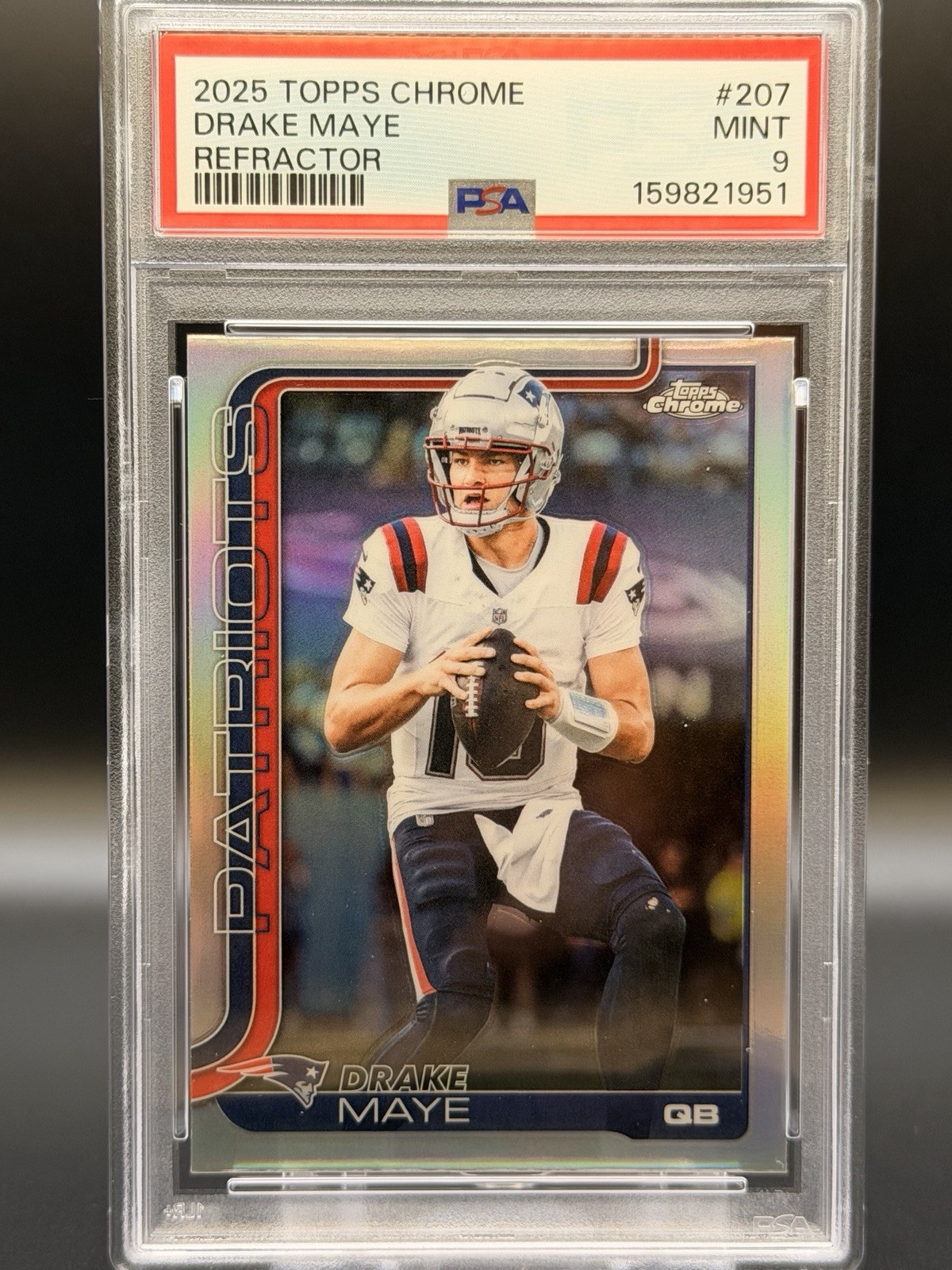 2025 TOPPS CHROME PRISM REFRACTOR #207 DRAKE MAYE PSA 9